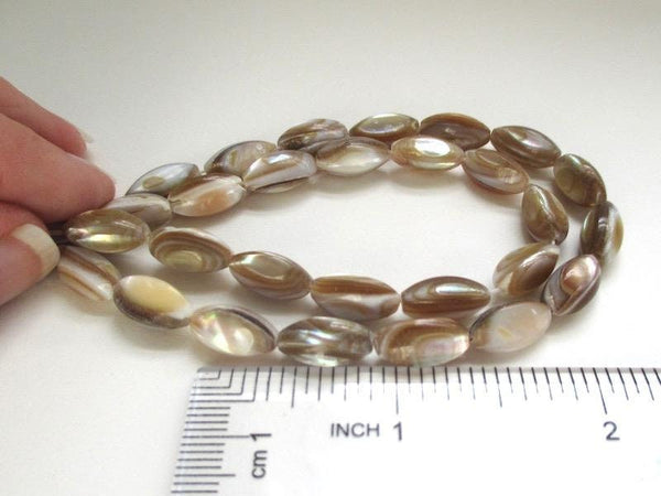 Mother of Pearl 12mm Oval Shell Beads