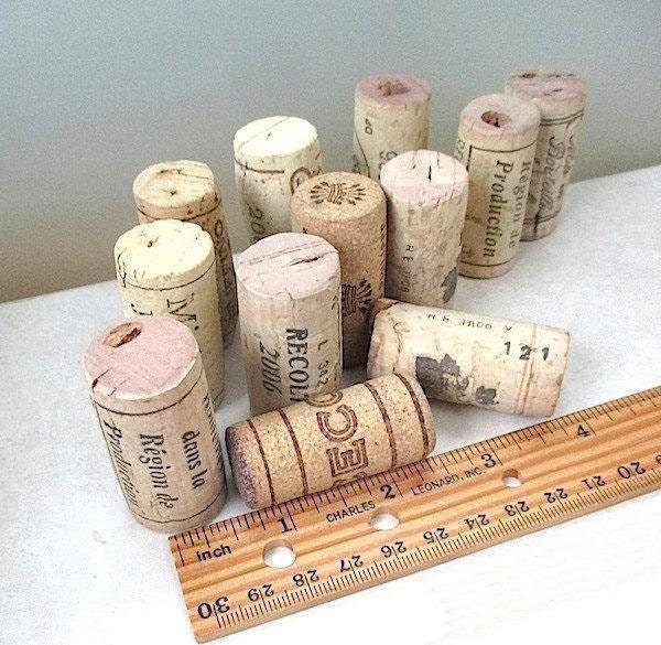 Natural Wine Corks Recycled Arts and Crafts Supplies 12 pieces