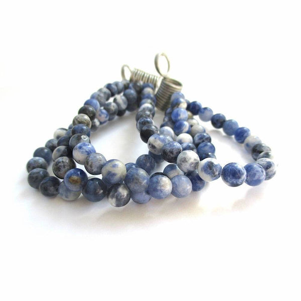 Sodalite Gemstone Beads 6mm Blue Gray White Semi Precious Stones 24 pieces